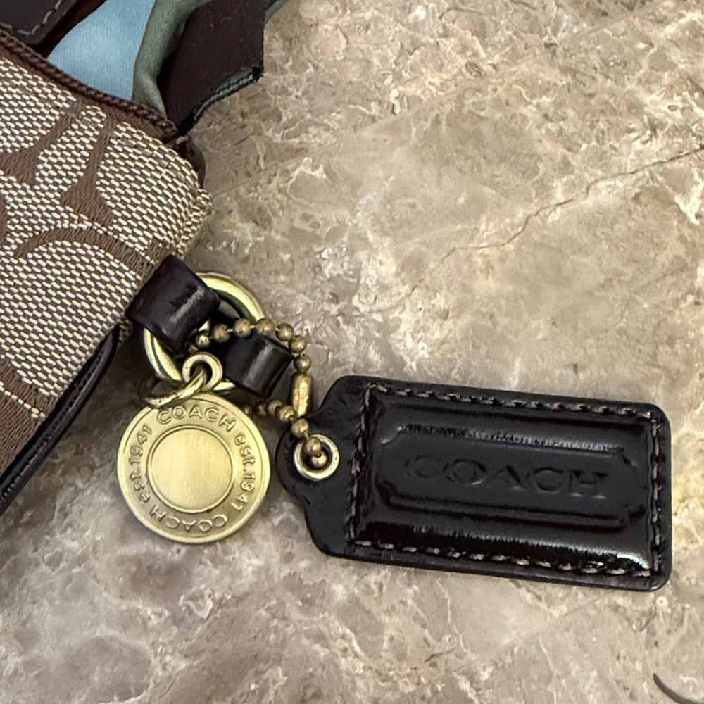Coach Signature Stripe Wristlet with Legacy Lining - Picture 3 of 9